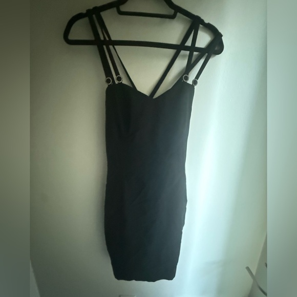 GILLIAN Vintage 90s Strappy Mini Dress - Black - Size 10 - NWT RARE